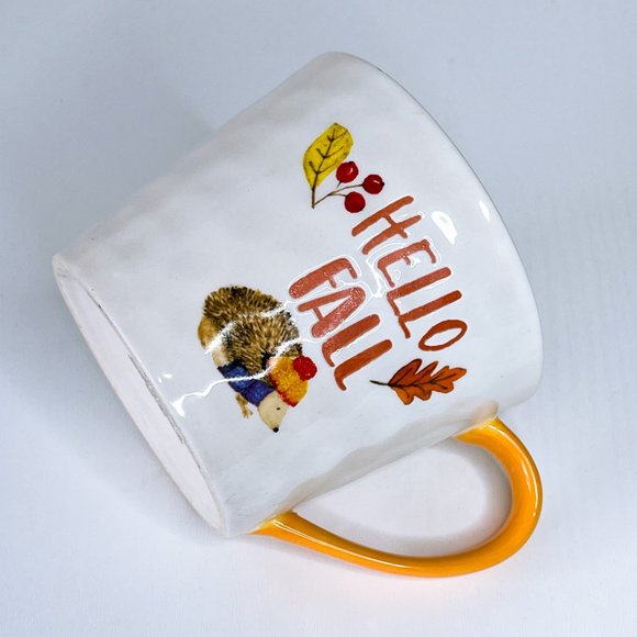 Harvest Green Studio England Stoneware Hello Fall Hedgehog Coffee Mug Tea Cup - Picture 6 of 9